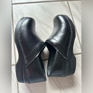 Dansko Black Leather Clogs